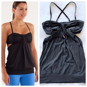 Lululemon Women's Hot But Not Tank in Black / Faded Dot Embossed Black Size 6